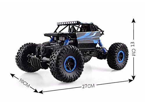 deAO RC Coche TodoTerreno Rock Crawler 4x4 a Control Remoto - 1:18 Rastreador de Roca 2.4GHz Sync System modo Multi Jugador (Rojo) , color/modelo surtido