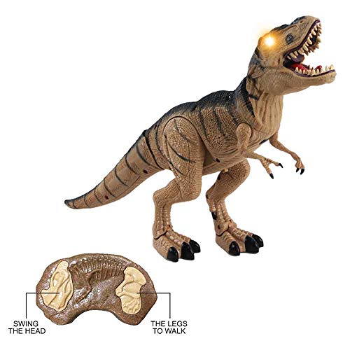 deAO RC Dinosaurio Inteligente a Radio Control Robot Teledirigido con Movimientos, Sonidos y Efecto de Humo Juguete Electrónico Multifuncional (T-Rex)