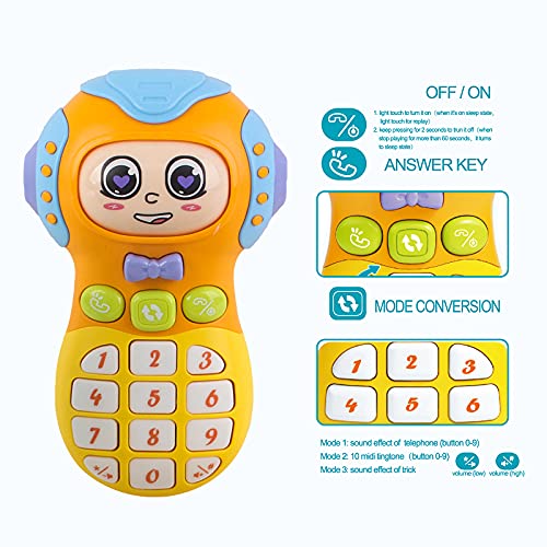 deAO Telefono Movil, Volante y Llavero de Juguete con Efectos de Luz y Sonido Musical para Niños y Niñas Juego Infantil para el Desarrollo de la Motricidad Fina y los Sentidos