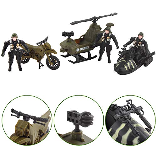 deAO Vehículos de Combate Modelo a Pequeña Escala Figuras Coleccionables Conjunto Playset Fuerzas Armadas y Unidad de Defensa Militar