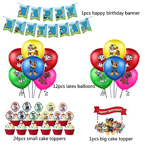 Decoración Cumpleaños Patrulla Canina Globos Patrulla Canina Pancarta Cumpleaños Patrulla Canina Balloons Patrulla Canina Adornos de Pastel Patrulla Canina