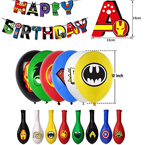 Decoracion Cumpleaños Superheroes Globos de Superheroes Feliz Cumpleaños del Pancarta Superhéroes Cake Toppers