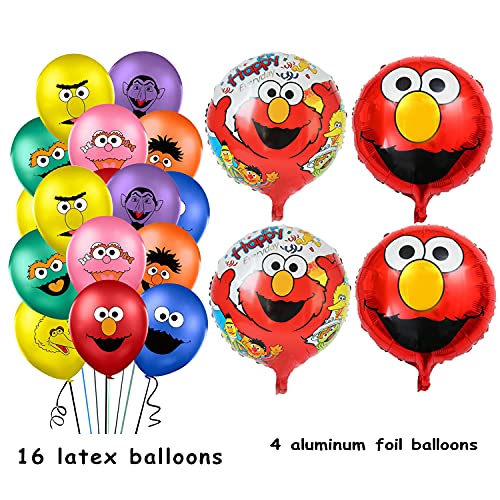 Decoración de Cumpleaños Globos de Sesame Street Globos de Cumpleaños de Plaza Sésamo Globos de Papel de Aluminio para Niños Decoración de Cumpleaños