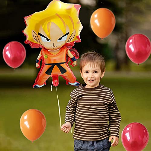 Decoración de Globos de Fiesta de Dragon Ball, Decoración de Fiesta de Cumpleaños para Niños, Globos de Papel de Aluminio de Dibujos Animados de Dragon Ball Goku de cumpleaños de Dragon Ball