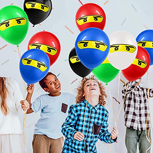 Decoraciones de Fiesta de Globos Ninja, 50 piezas Globos de látex Impresos Cumpleaños de Ninja Globos para fiestas de Niños, para jardín de infantes familia fiesta cumpleaños