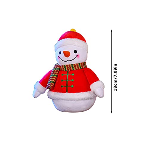 Decoraciones de muñeco de nieve de felpa, muñeco de nieve relleno de felpa, lindo muñeco de nieve navideño con sombrero de felpa rojo, bufanda, ropa y nariz, 18 cm / 22 cm / 32 cm para la oficina de l