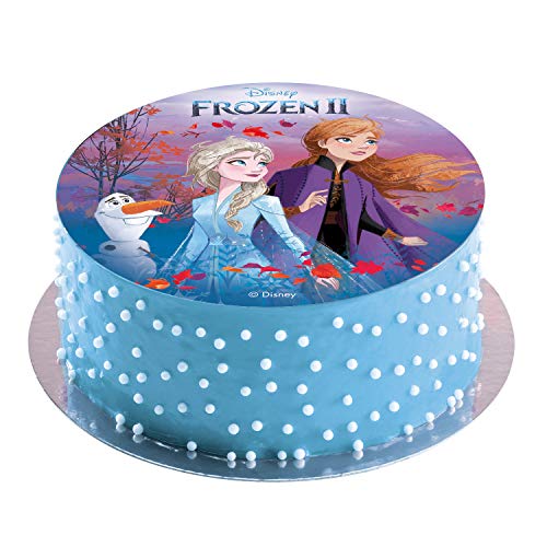 Dekora - Decoracion Tartas de Cumpleaños Infantiles en Disco de Oblea de Disney Frozen - 20 cm