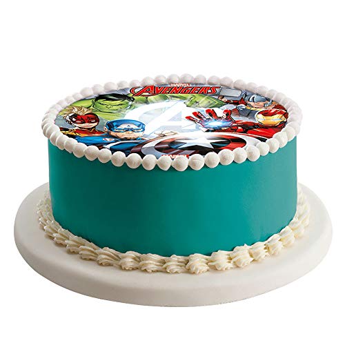 Dekora - Decoracion Tartas de Cumpleaños Infantiles en Disco de Oblea de Los Vengadores - 20 cm