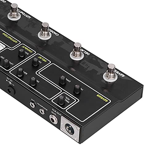 Denkerm Pedal de Efectos de Guitarra, Pedal de Efectos de Guitarra múltiple Pedal de Guitarra Multifuncional portátil Reverberación Efecto de Guitarra 15.0X4.9X1.8Inch para Guitarra eléctrica para