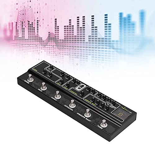 Denkerm Pedal de Efectos de Guitarra, Pedal de Efectos de Guitarra múltiple Pedal de Guitarra Multifuncional portátil Reverberación Efecto de Guitarra 15.0X4.9X1.8Inch para Guitarra eléctrica para