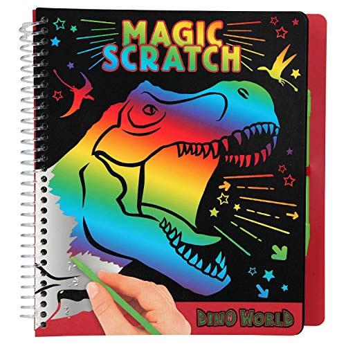 Depesche 10833 Mini Magic Scratch Book, Dino World - Libro para Colorear