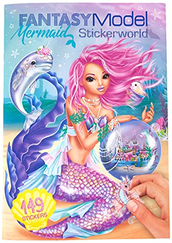 Depesche 10846 Libro para Colorear Stickerworld, Fantasy Model Mermaid, Aprox. 29,5 x 21 x 0,5 cm