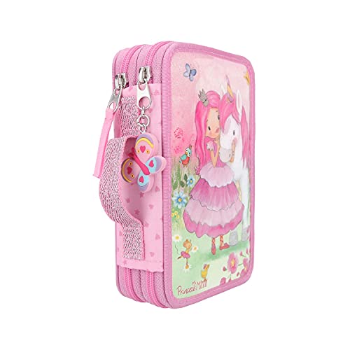 Depesche Depesche-DP-0011463 11463 Princess Mimi-Estuche con 2 Compartimentos y Relleno con lápices, sacapuntas, Regla, Plantillas, Pegamento y Tijeras, Color Rosa