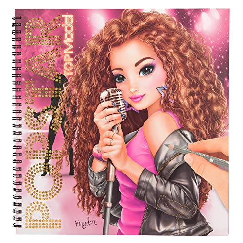 Depesche- Libro para Colorear TopModel Popstar, Aprox. 25,5 x 26,5 x 1,3 cm, Color carbón (10900)