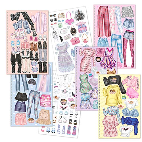 Depesche TOPModel Dress me up Kitchy Angel 11444 - Libro para colorear con pegatinas, 24 páginas, 5 hojas de pegatinas de papel y 2 hojas de pegatinas, aprox. 26,2 x 17,6 x 1,5 cm