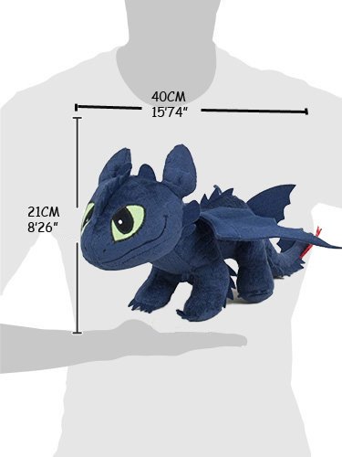 Desdentado Toothless Furia Nocturna Negro 40cm Muñeco Peluche Como Entrenar a Tu Dragon 2 (HTTYD 2) Pelicula Animacion Original