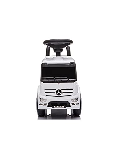 Devessport - Correpasillos Mercedes Actros - Camión Truck Blanco - 63,5 x 29 x 27 cm - Ideal para niños de 1 a 3 años (Máximo 25 Kg)