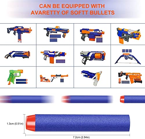 DEWEL Dardos Nerf 200pcs Espuma Suave Dardos Recarga Bala Blasters para Nerf N-Strike Elite Serie Niños Juguete Pistola