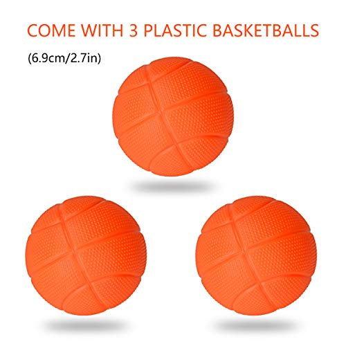 DEWEL Juguetes de Baño Bebe Pelota de Baloncesto para niños con Ventosa Fuerte Fácil de Instalar con 3 Pelotas Canasta Baloncesto Infantil