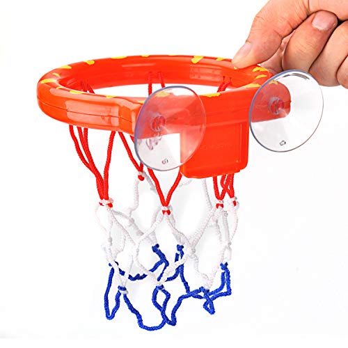 DEWEL Juguetes de Baño Bebe Pelota de Baloncesto para niños con Ventosa Fuerte Fácil de Instalar con 3 Pelotas Canasta Baloncesto Infantil