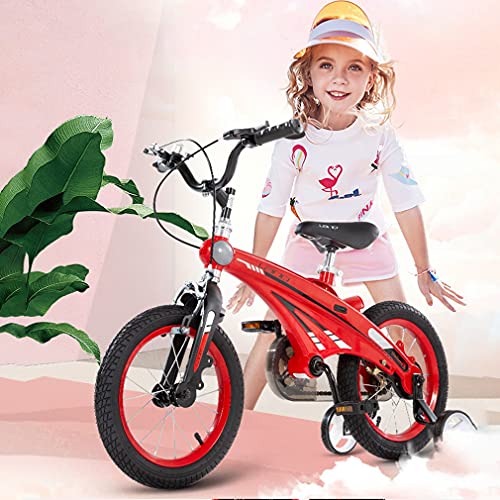 DHMKL 12/14/16 Pulgadas Bici Infantiles,Bicicleta MontañA NiñOs/con Ruedas Auxiliares/DireccióN con LíMite 120°/Timbre Coche Inteligente/Asa Asiento Ajustable/Apta NiñOs 2 A 8 AñOs