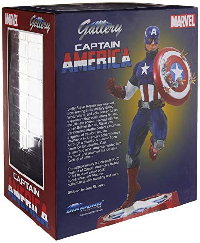 Diamond Select Toys- Diamond Captain Estatua Capitán América, Multicolor, Talla única (AUG172640)