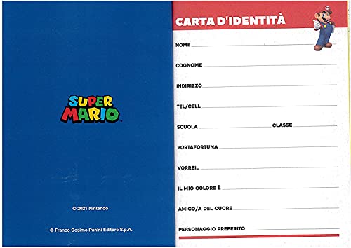 Diario escolar Super Mario azul 2020/21 + llavero silbato + bolígrafo purpurina