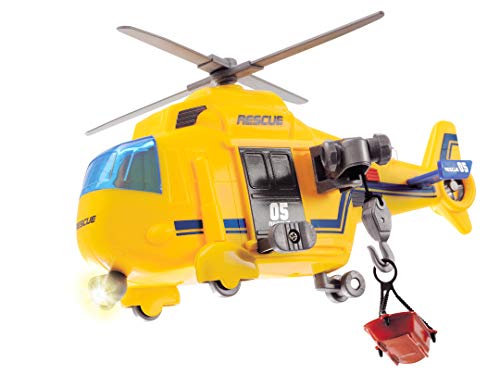 Dickie-Helicóptero Action Series 18cm 3302003 Vehículo de Juguete con función, Color Amarillo