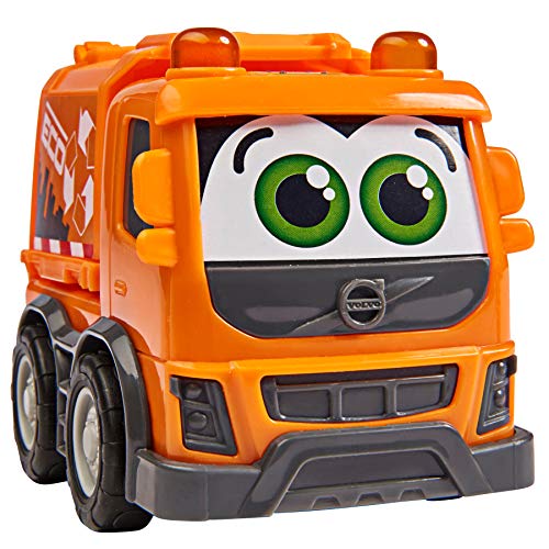 Dickie Toys 203812010 - Recogedor de Basura con Rueda Libre, Incluye lo Que es el Libro, no destiñe y Resistente a la Saliva, Juguete a Partir de 1 año, 14,5 cm, Color Naranja