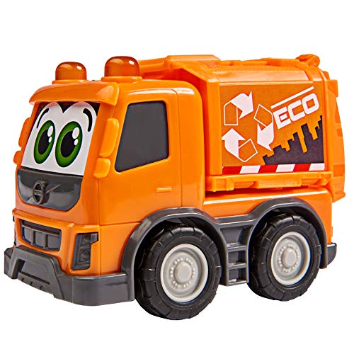 Dickie Toys 203812010 - Recogedor de Basura con Rueda Libre, Incluye lo Que es el Libro, no destiñe y Resistente a la Saliva, Juguete a Partir de 1 año, 14,5 cm, Color Naranja