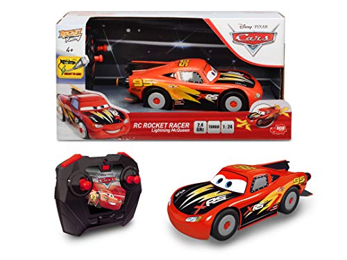 Dickie Toys - Cars - Coche Teledirigido Rayo "Rocket" con Carga por USB, para Niños a partir de 4 Años - 17 cm