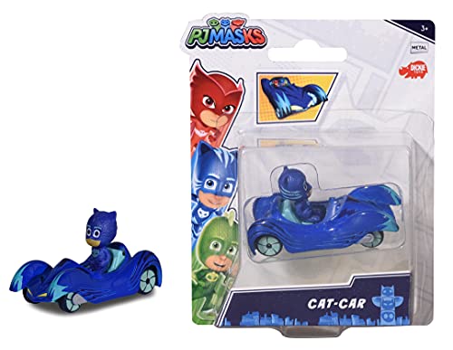 Dickie Toys PJ Masks - Coche de Gato de Metal, Rueda Libre, 7 cm, a Partir de 3 años