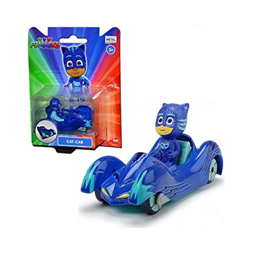 Dickie Toys PJ Masks - Coche de Gato de Metal, Rueda Libre, 7 cm, a Partir de 3 años