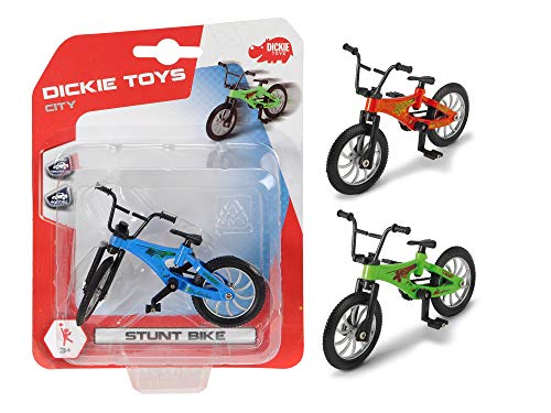 Dickie Toys Stunt Bike, Trucos Dedos, Bicicleta de Juguete, 3 Modelos, Color Rojo, Verde, Azul (203341019)