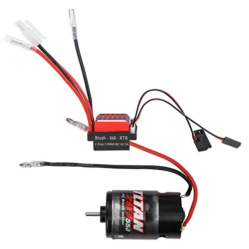 Dilwe Motor Cepillado ESC RC, Controlador de Velocidad electrónico Cepillado 360A + Motor Cepillado 550 1:10 Repuesto de actualización de Coche RC(29T)