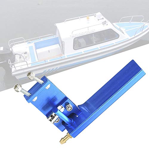 Dilwe Timón de Barco RC, Timón de Aluminio con Recogida de Agua para Control Remoto Electrico / Metanol Modelo de Barco(Azul, 95mm)