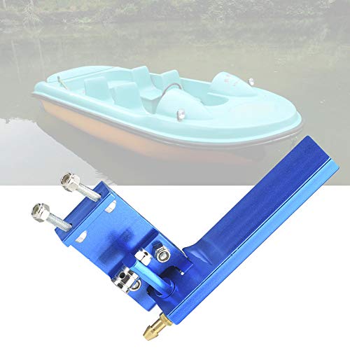 Dilwe Timón de Barco RC, Timón de Aluminio con Recogida de Agua para Control Remoto Electrico / Metanol Modelo de Barco(Azul, 95mm)