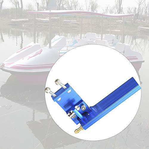 Dilwe Timón de Barco RC, Timón de Aluminio con Recogida de Agua para Control Remoto Electrico / Metanol Modelo de Barco(Azul, 95mm)