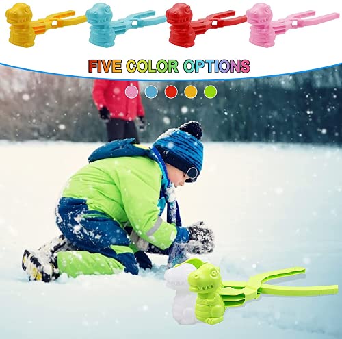 Dinosaur Shaped Snow Snowball Maker Toys Clip,Snowball Maker Toys Winter Outdoor Snow Toy for Children Snow Ball Fights,Fun Winter Outdoor Activities (Pink)