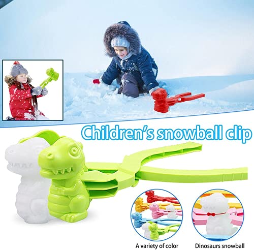 Dinosaur Shaped Snow Snowball Maker Toys Clip,Snowball Maker Toys Winter Outdoor Snow Toy for Children Snow Ball Fights,Fun Winter Outdoor Activities (Pink)