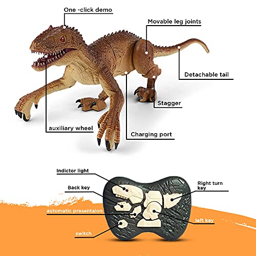 Dinosaurio con mando a distancia para niños – Juguete con mando de control y ruidos de dinosaurio – Idea regalo