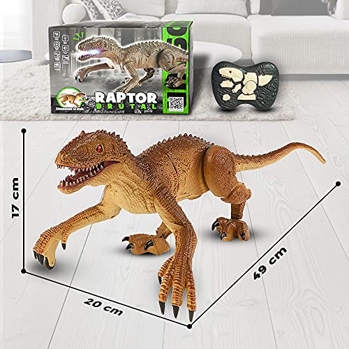 Dinosaurio con mando a distancia para niños – Juguete con mando de control y ruidos de dinosaurio – Idea regalo