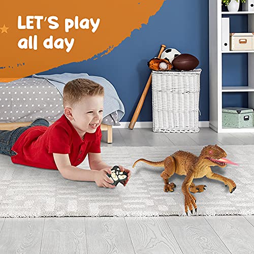 Dinosaurio con mando a distancia para niños – Juguete con mando de control y ruidos de dinosaurio – Idea regalo