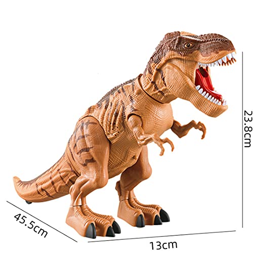 Dinosaurio Electrónico para Caminar, POOPHUNS, rociador de Niebla de Agua, Huevos, Dinosaurio, Juguete, Control de Sonidos Rugientes, Dinosaurio para Niños y Niñas de 3 a 6 Años (Marrón)