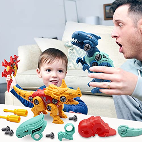 Dinosaurios Juguetes con Taladro Eléctrico Bricolaje Construccion Juguete Dducativos Regalos Montaje y Desmontaje de Dinosaurios para Niños