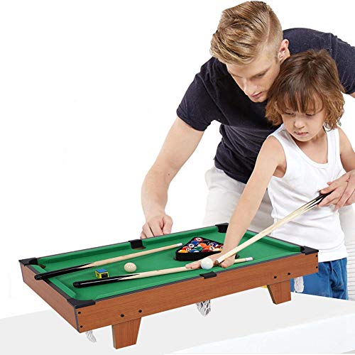 Dioche Juego de billar de mesa de billar, mesa de billar para niños, mesa de billar, juego de billar para deportes de interior, aprox. 69 x 36,5 x 22,5 cm