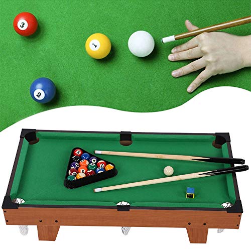 Dioche Juego de billar de mesa de billar, mesa de billar para niños, mesa de billar, juego de billar para deportes de interior, aprox. 69 x 36,5 x 22,5 cm