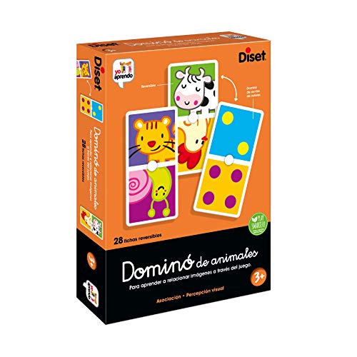 Diset - Dominó Animales - Juego de dominó con ilustraciones de animales a partir de 3 años