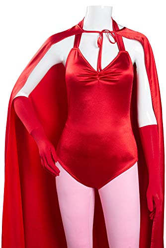 Disfraz de bruja escarlata para cosplay Wanda Maximoff, disfraz de bruja roja de Halloween, rosso, XL