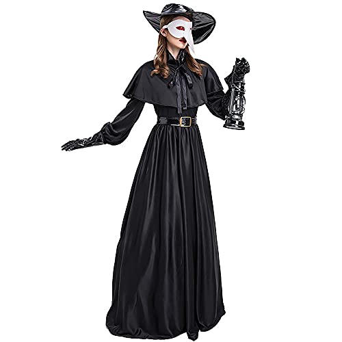 Disfraz de Cosplay de Doctor de la Peste, Ropa, Capa Negra, máscara de Pico de pájaro de Halloween, Disfraz Steampunk, Disfraz para Mujer, Fiesta de Adultos